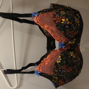 40D flowered bra with underwire